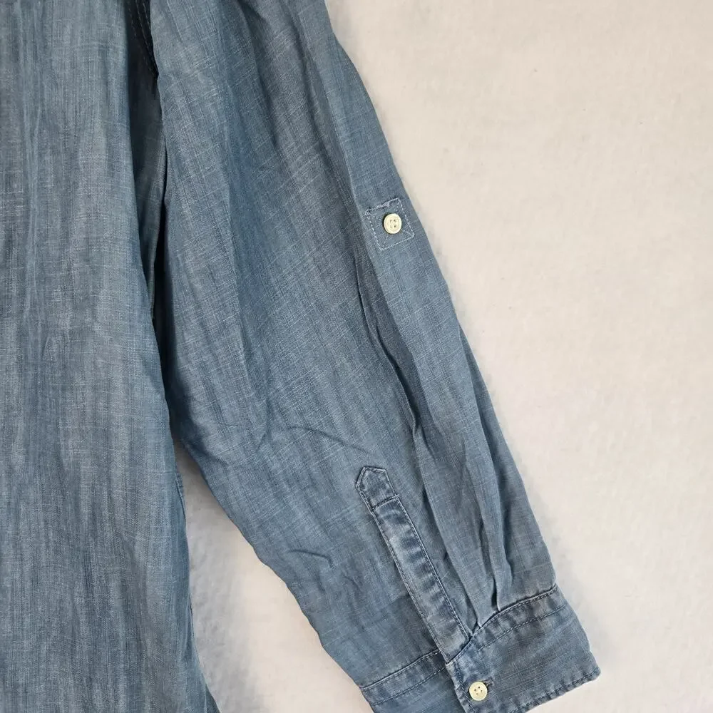 Pre-Owned Talbots Blue Size 1X Button Down Or Roll Up And Button Sleeves EUC - Picture 8 of 10